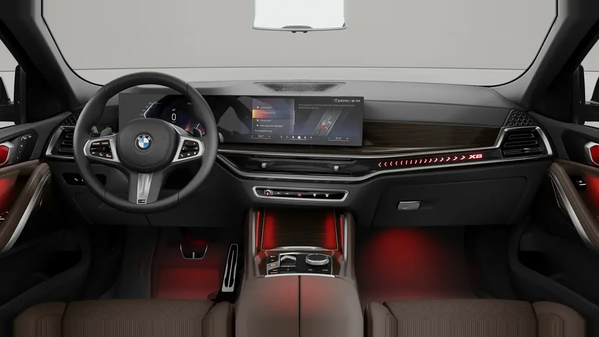 BMW X6 xDrive 40d M Sport en renting en Barcelona — Interior